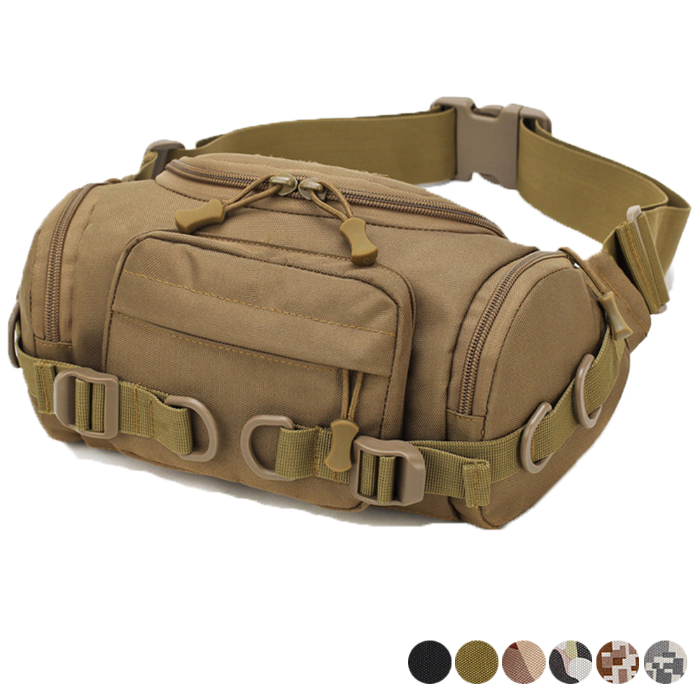 

Tactical Waist Pack Fanny Bag Crossbody Shoulder Messenger Pack Outdoor Hunting Hiking Multifunctional Storage Bag, Black