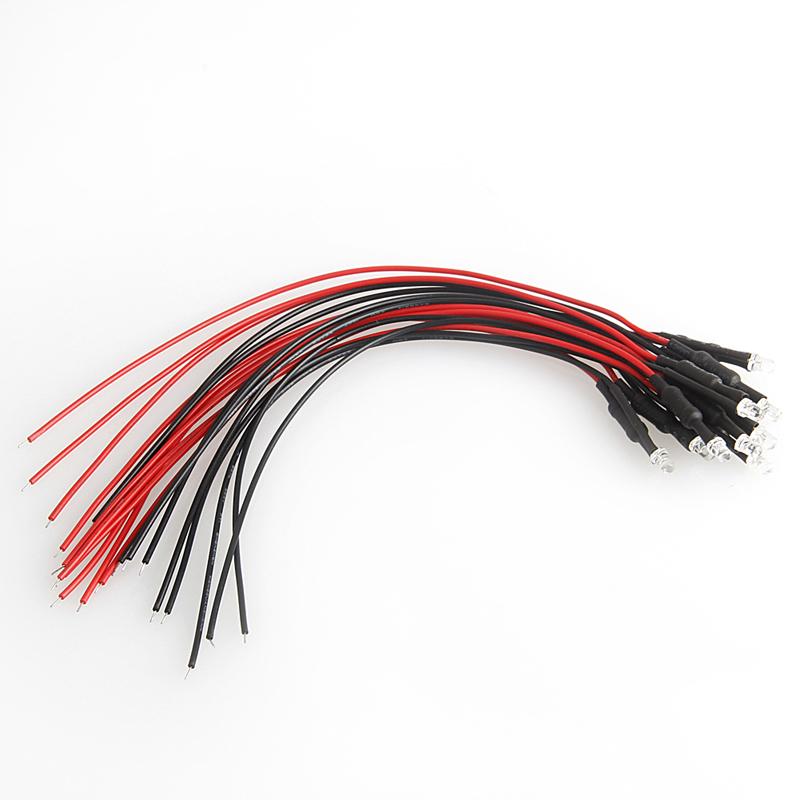 

Car Headlights 10Pcs DC 24V Pre-wired LED Lamp Light Cable Bulb Emitting Diode 18cm 3mm Source