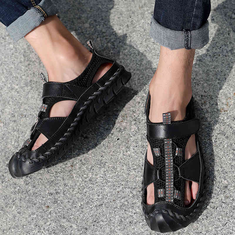 

sandals summer Sandals sewing men's casual beach shoes trend large 5HT3, 1# shoe box