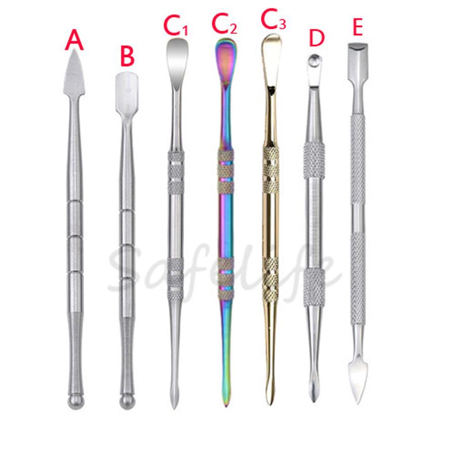 

Rainbow Sliver Gold 7 style Stainless Steel Concentrate Wax Oil Dabber Tool Ego Dry Herb Dab Rig for for Silicone Container Vaporizer Vape Smoking Accessories