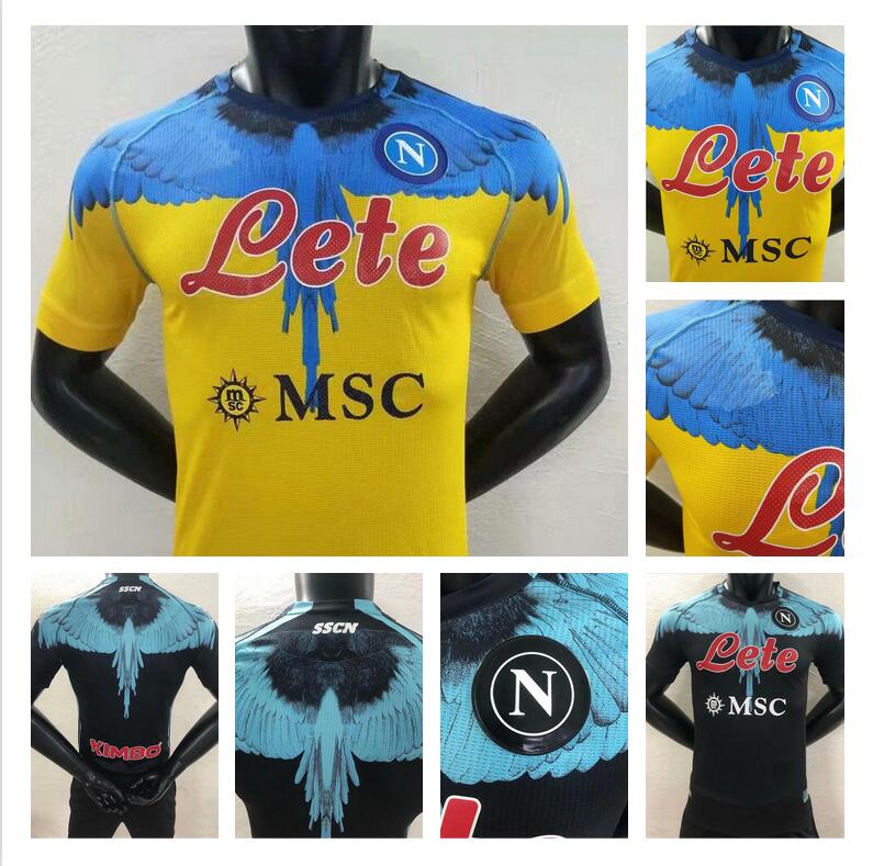 

21/22 Player version Special edition Napoli soccer jersey 2021 OSIMHEN MERTENS INSIGNE KOULIBALY football shirts maradona MILIK H.LOZANO uniforms, Yellow player versio