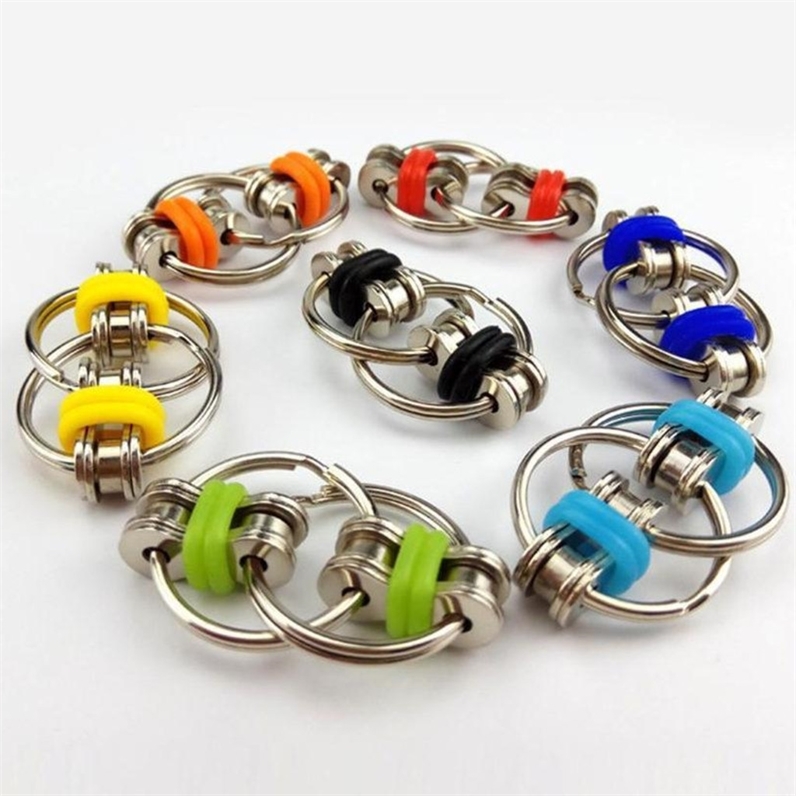 

Flip Fidget Bike Chain Spinner Key Ring Flip Finger Spinners Keychain ADHD Sensory Autism Stress Relief Decompression Finger Fun Toy H39XE77, As the picture show