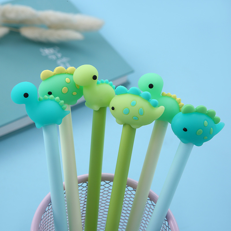 

3 pcs/lot kawaii little soft sile dinosaur gel ink marker pen school office writing supply stationery colar papelaria
