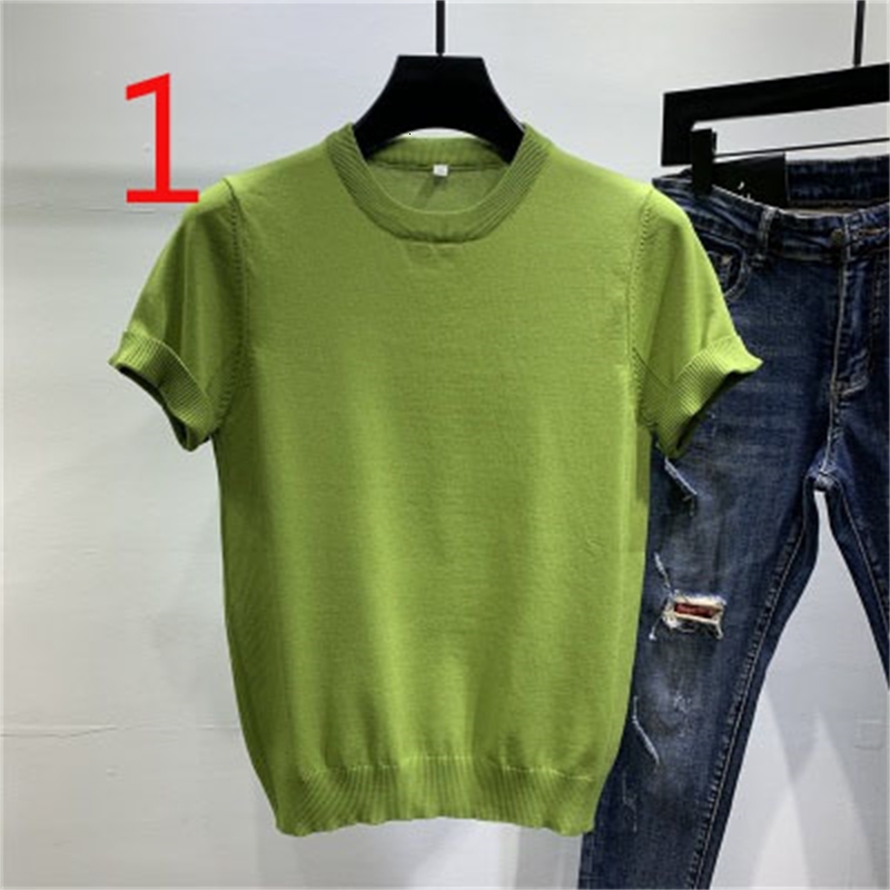 

2021 New Men's Half-sleeved Tide Brand Short-sleeved Letter Embroidery Round Neck Cotton T-shirt Vchg