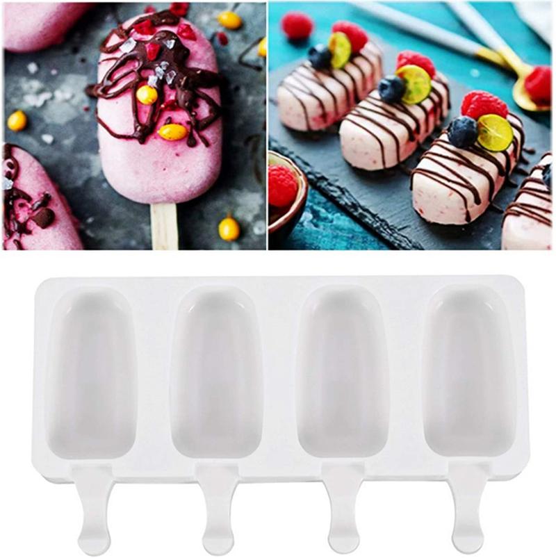 

baking moulds 4/8 holes silicone ice cream mold cube tray chocolate popsicle diy dessert homemade tools icepop makers