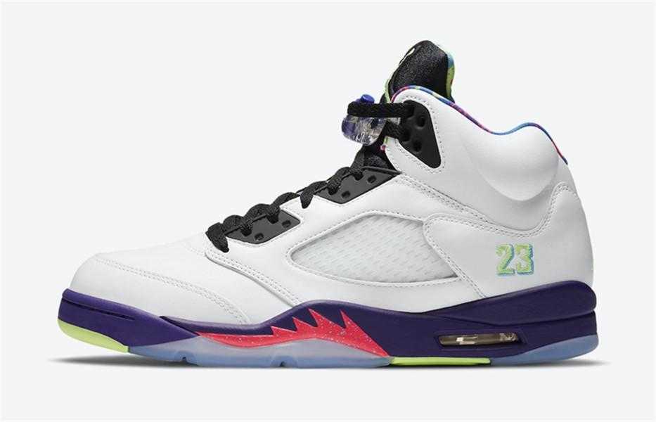 

Authentic 5 Alternate BelAir Men 5S Court Purple Racer Pink Ghost Green Athletic Shoes Sports Sneakers With box DB3335-100, Alternate bel-air