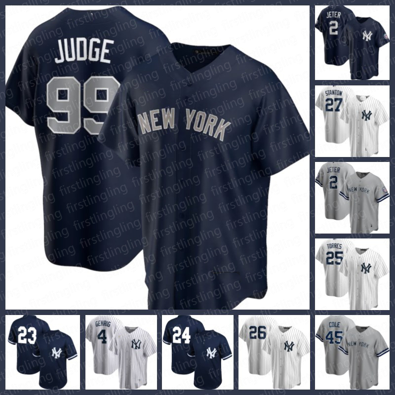 

New 99 Aaron Judge Jerseys York 2 Derek Jeter Yankees 45 Gerrit Cole 24 Gary Sanchez 26 DJ LeMahieu 25 Gleyber Torres 77 Clint Frazier Chad, Blue;black