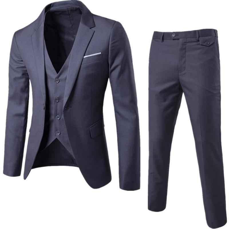 

Men' Tracksuits Suits Business Male Blazer 2021 Casual Suit Set Wedding Dress Men Groom Tuxedos(Jacket+Pant+Vest) Big Size 9 Color, Black