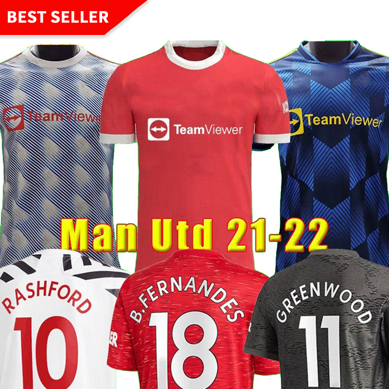 

Manchester soccer jersey 2021 2022 Player version UNITED CAVANI UTD VAN DE BEEK B. FERNANDES RASHFORD football shirt  21 22 man + kids kit HUMANRACE fourth, 21/22 men home