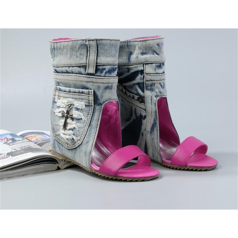 

boots leather bracelet mode from toe women's to the lateral pocket denim increased leap cunha shoes from dress 64bz, Black