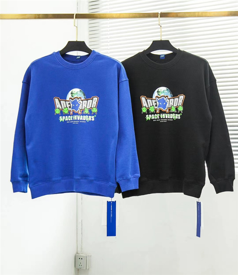 

2021 New Men Women Couples Sweatshirts Crewneck Monster Adererror Hoodie Ader Error Spaceship Blue Pullover B545, 10