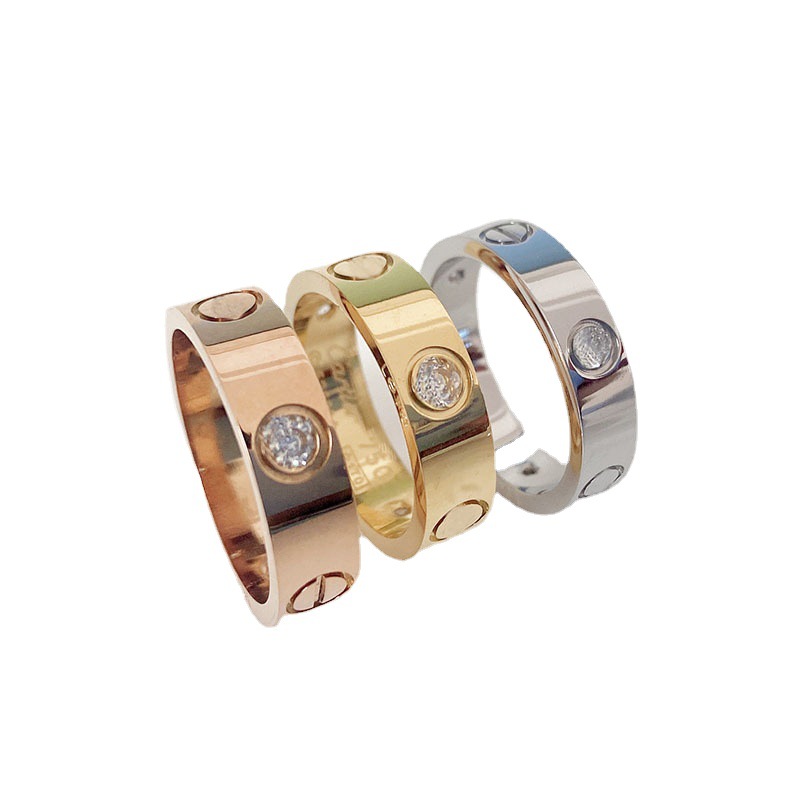 

love screw ring mens rings classic luxury designer jewelry women Titanium steel With Side Stones Gold-Plated Gold Silver Rose Never fade Not allergic 5mm