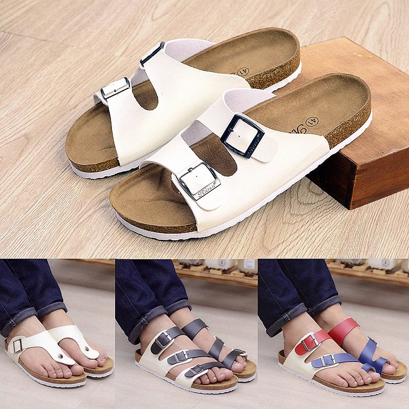 

2016 New Unisex Summer Cork Sandals Casual Women PU Leather Mixed Color Flip Flops Valentine Shoes Cork Slippers Sandalias Mujer v9yU#