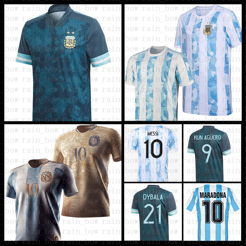 

Argentina Soccer Jersey 2021 Football Shirt Messi maillot de foot Maradona KUN AGUERO Aimar DI MARIA OTAMENDI DYBALA LO CELSO TAGLIAFICO OCAMPOS uniforms Gradient, Mens(agenting)+patch
