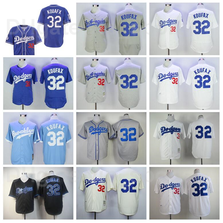 

1955 1958 1963 Retire Baseball 32 Sandy Koufax Vintage Jersey Blue White Grey Beige Black Team Embroidery And Stitched Cool Base Retro, Blue;black