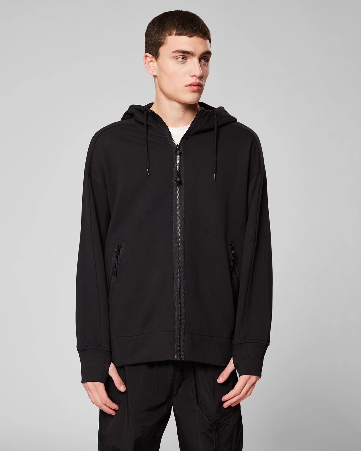 

Two lens logo men hoodies GOGGLE removable sweatshirts outdoor loose pullover jogging hooded fale tracksuit black grey size M-XXL top quality, Army green