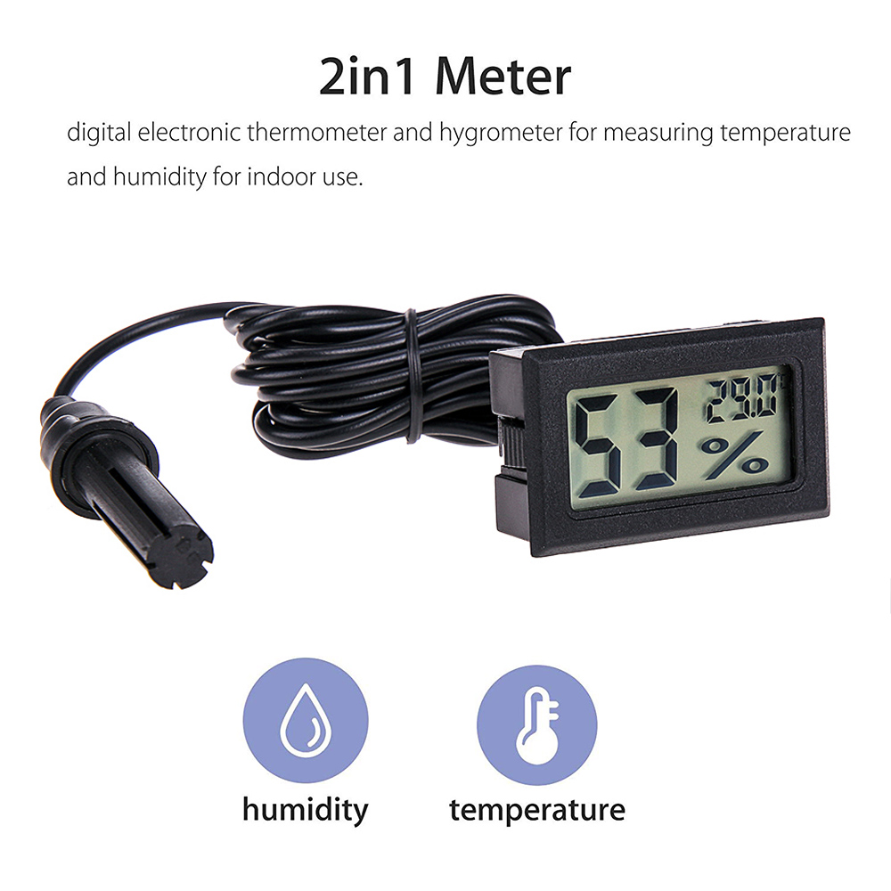

Mini Convenient Digital LCD Thermometer Sensor Hygrometer Gauge Refrigerator Aquarium Monitoring Display Humidity Detector