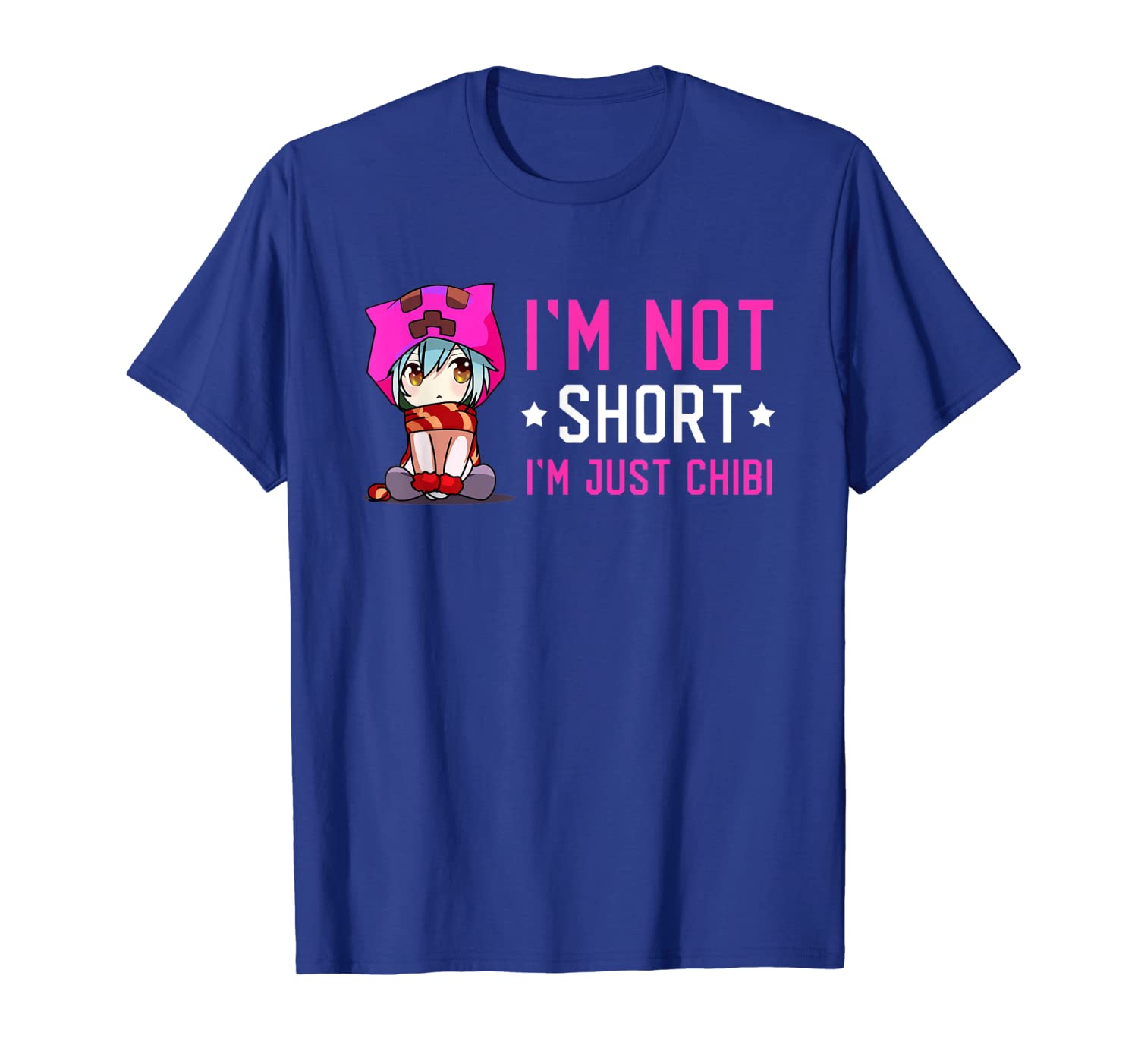 

I'm Not Short I'm Just Chibi Cute Anime Girl Tee Shirt, White;black