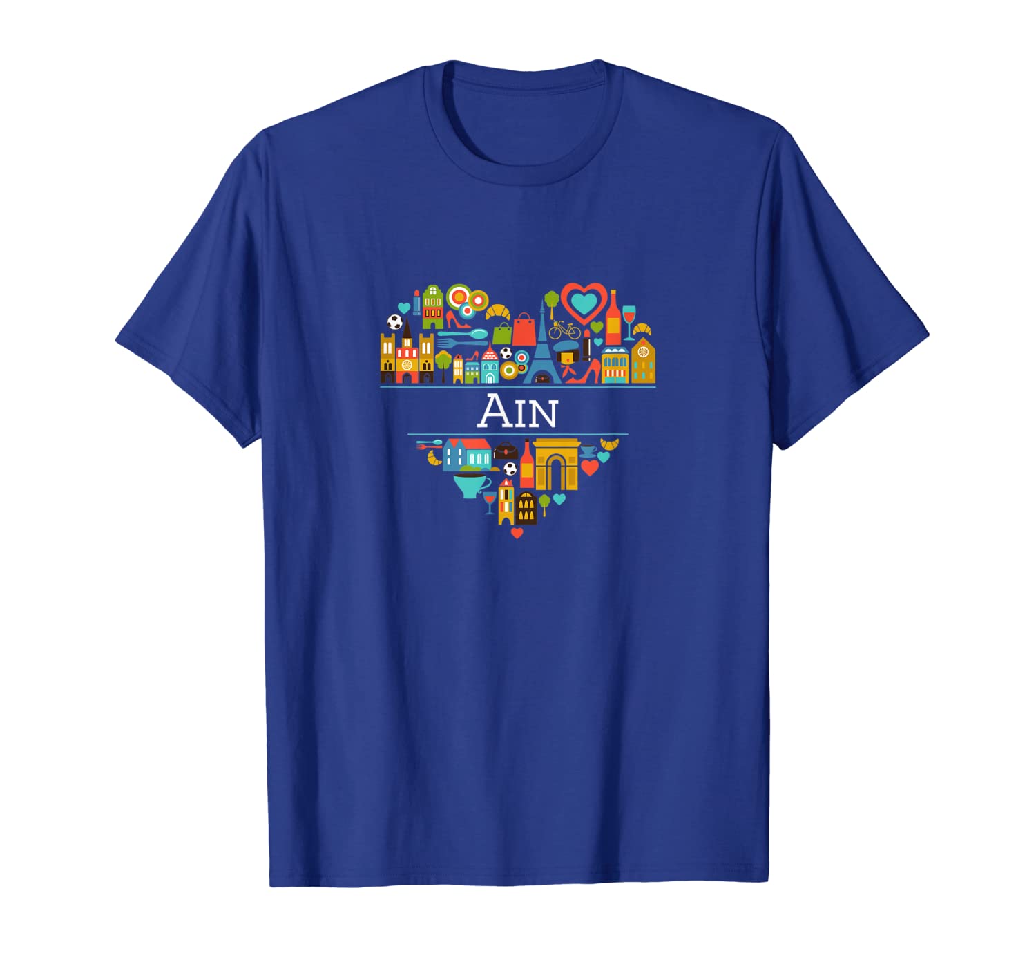

i love france: ain | ain, french pride t-shirt, White;black
