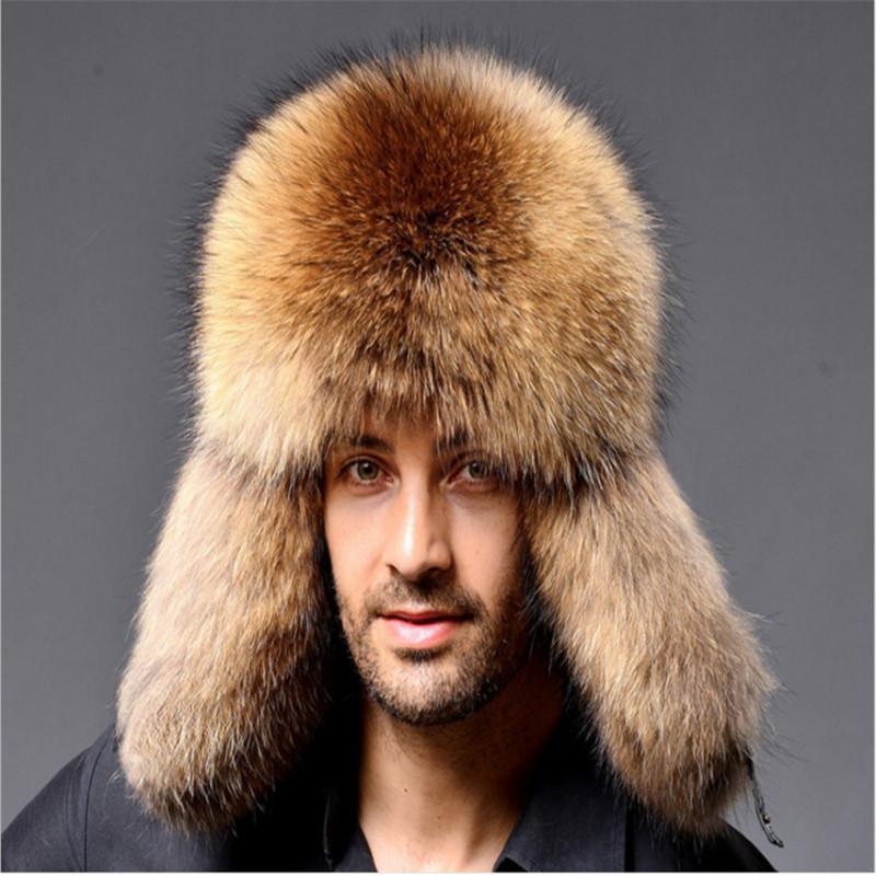 

Berets Ushanka 2021 Russian Leather Men Women Fur Faux Ski Cap Winter Warm Unisex Thermal Hat Cossack Trapper Hats, Black