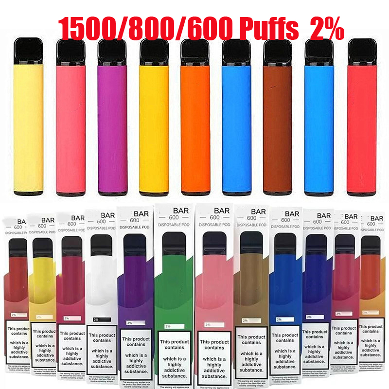 

Bar Disposable E Cigarettes Pod Device 1500 600 Puffs 850mAh 550mAh Battery 4.8ml 2ml Prefilled Cartridge Vape Pen Vs BANG Plus XXL Elux 800