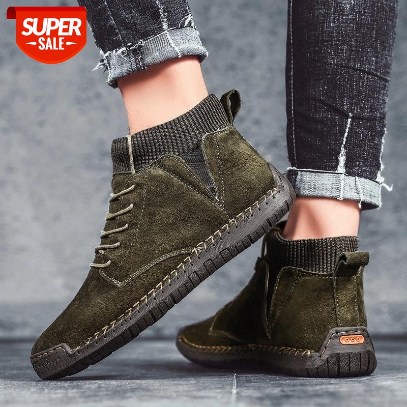 

2020 Men Shoes Plush Men's Sneakers High Tops Vulcanized Sneakers Comfortable Men's Casual Shoes Male Ankle Winter Boots #My7P