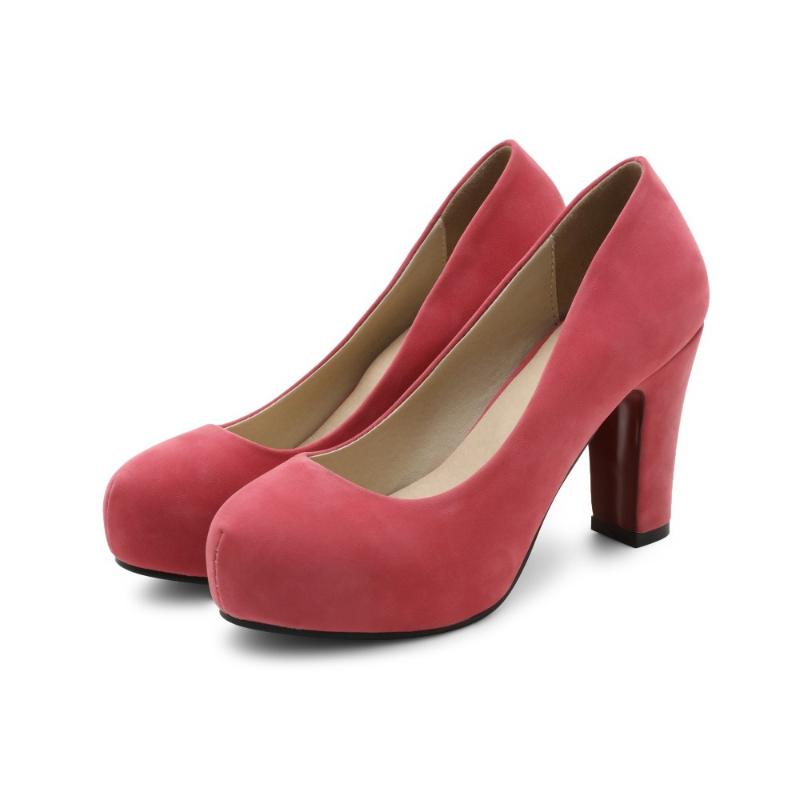 

PQECFS Big size 33-43 high quality spring & autumn women solid platform high heels pumps 5 colors, Beige