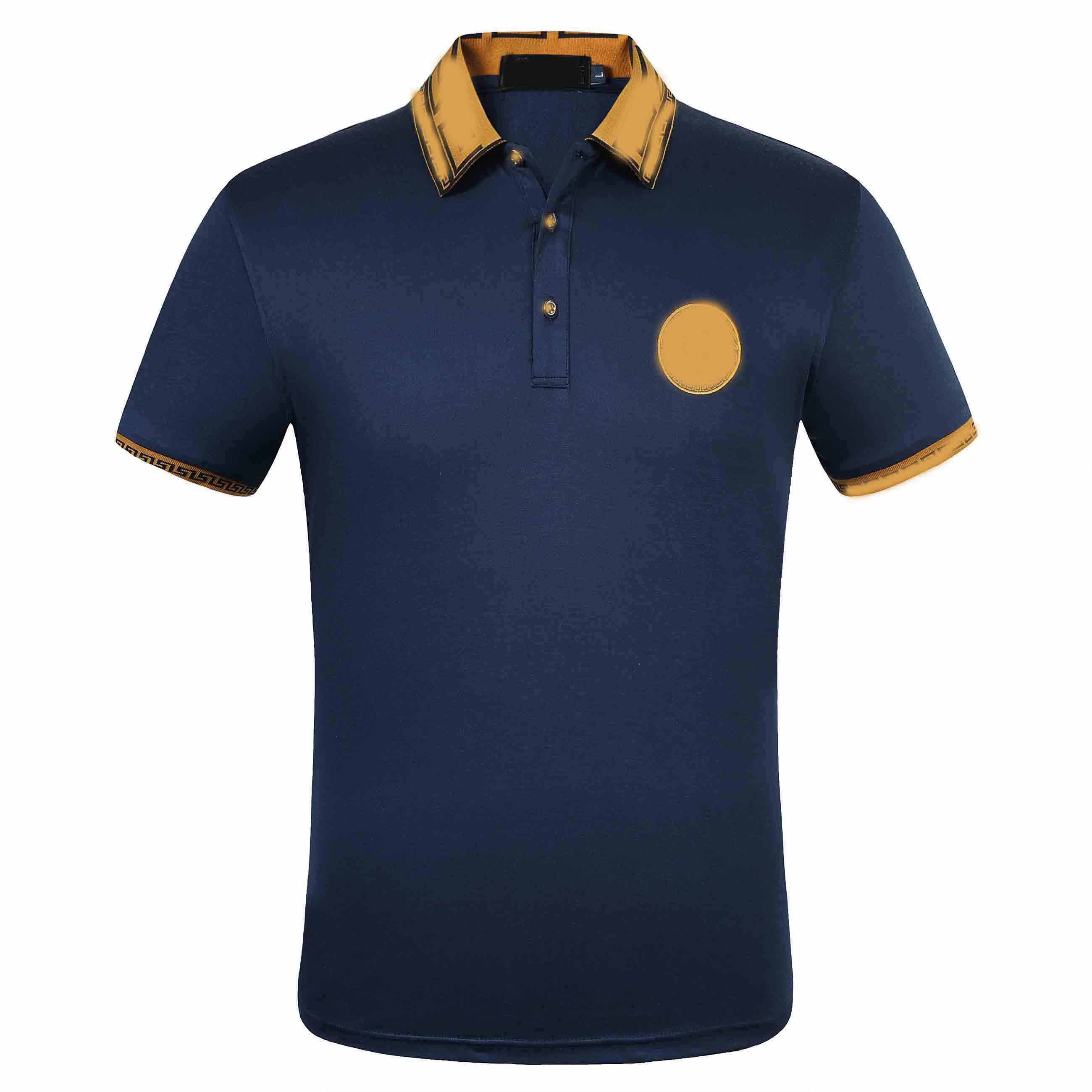 

2021 Fashion Brand Classic Men's Casual Polo Shirt MedusaS T-shirt Floral Embroidered Sleeve Top