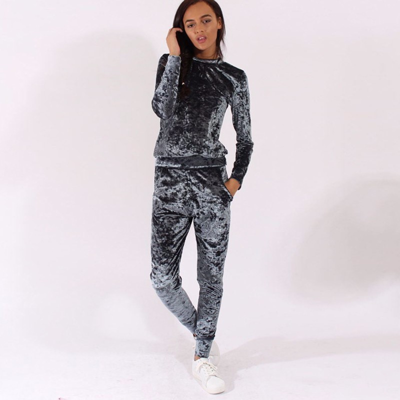 

2021 New Autumn Winter Women Sport Tracksuits Sets Solid Women's Track Suit Long Sleeve Tops & Pants Ladise Runway Clothes Set Iina, Black