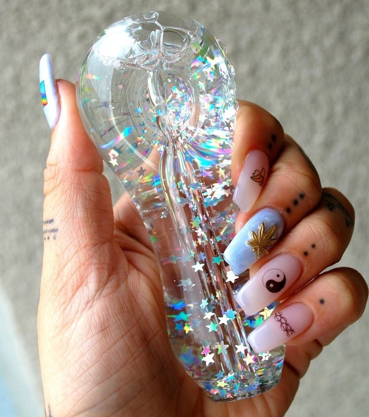 

5" Freezable Glycerin Pipe Smoking Tube with Hola Glitter