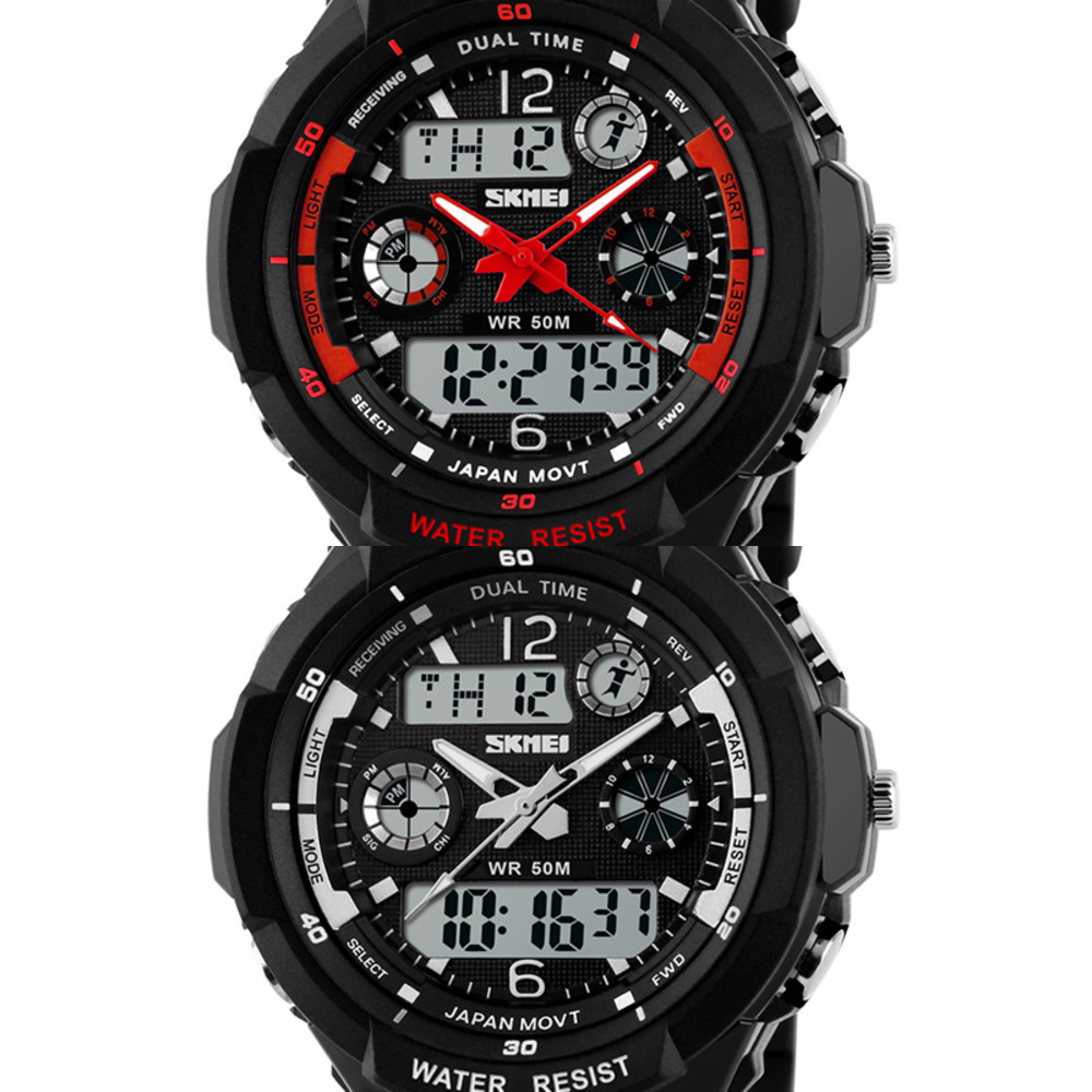 

SKMEI Luxury Brand Sports Watches Shock Resistant Men LED Watch Military Digital Quartz Wristwatches Relogio Masculino 0931 X0524, Red