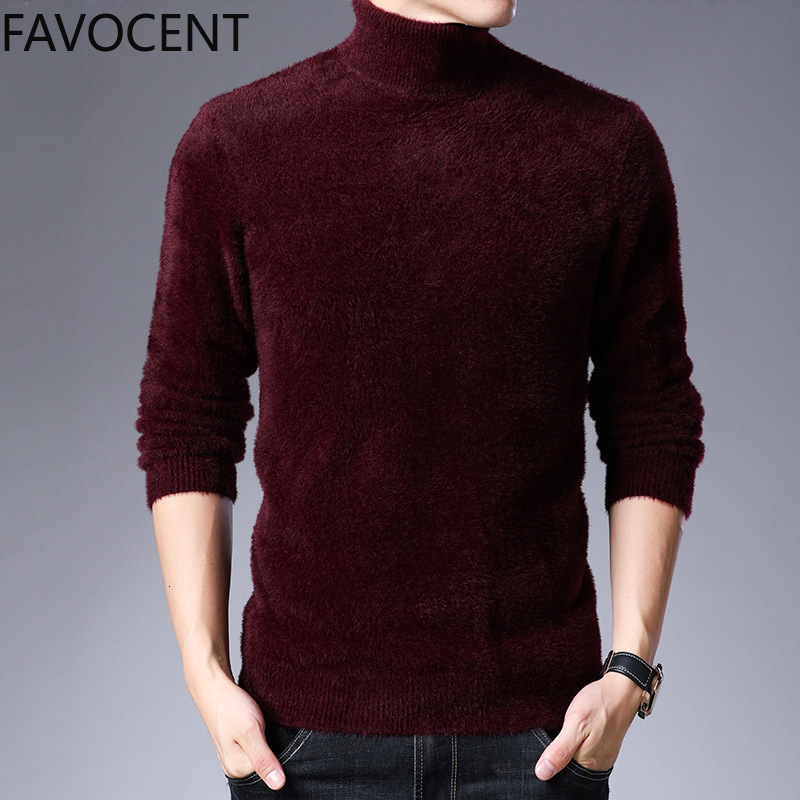 

2021 New Winter Turtleneck Sweaters Thick Wool Knitted Male Pullovers Fashion Casual Men Knitwear Imitation Mink Sweater 1l3z, Hazel
