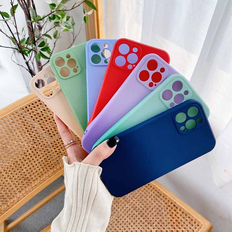 

Square Edge Fashion Liquid Silicone Rubber Soft Bumper Cases For iPhone 11 Pro Max X XS Xr 7 8 Plus Gradual Change Phone Cover, Blue