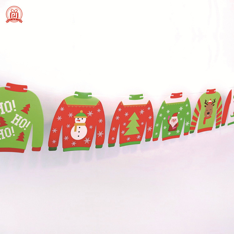 

Christmas Decorative supplies paper flag pulling party letter color flag