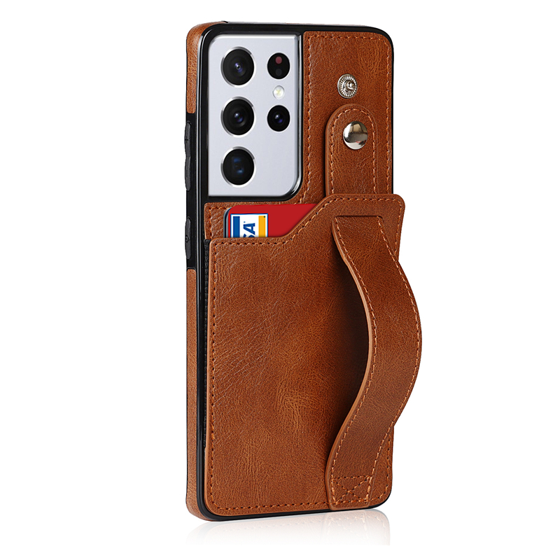 

Wristband Leather Phone Case for Samsung S21FE S20 Ultra S21 Plus Note20 A32 A72 A52 A22 A82 5G Card Slot Clutch Purse Kickstand Sturdy Busi
