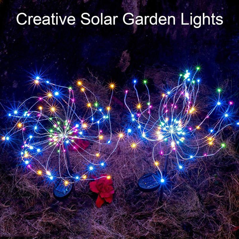 

Lawn Lamps 1pc Led Copper Wire Firework Light Solar Eight-function Plug-in