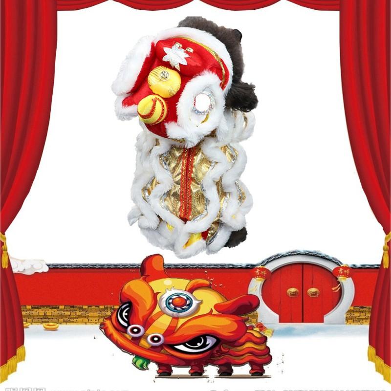 

1Pcs Cute Dog Costume Dragon Dance Clothing Puppy Autumn Winter Festive Cosplay Costume For 2021 Chinese New Year