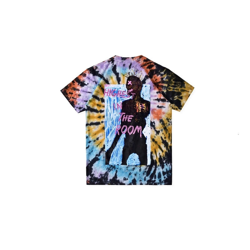 

2021 Summer New Travis Tie-dye Printed Women Shirts Tees Hiphop Highest in the Room Cactus Jack Men Cotton t Shirt Xc2v