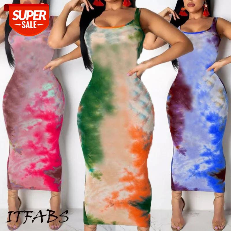 

2020 Women Graffiti Slim Fit Sling Dress Summer Casual Long Evening Party Beach Boho Maxi Dress Ladies Sleeveless Sundress #Oa56, Black;gray