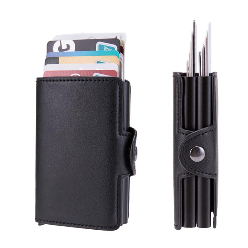 Porte-cartes Slots RFID à double couche peut contenir 12 femmes Hommes Cuir PU Credit Slim Anti Metal Board Busin Business Cadeau