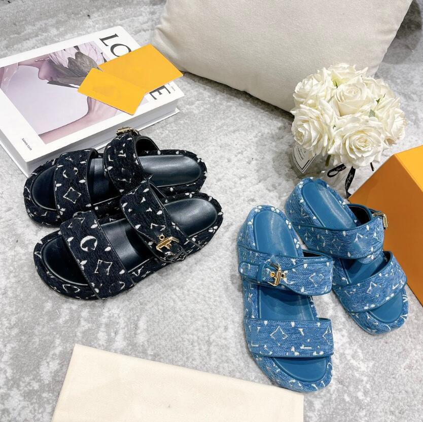 

Ladies Summer Luxury Slippers Designer Beach Sandals Classic Leather Flip Flops Open Toe Fashion Casual Flat Non-slip Shoes size 35-41, Box