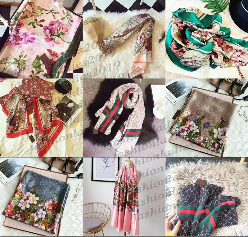 

2021 Classic Designer Silk Scarf High Quality Foulard Bandana Long Lrage scarf Shawls Wrpas summer Neck Scarves Lady gifts, Blue;gray
