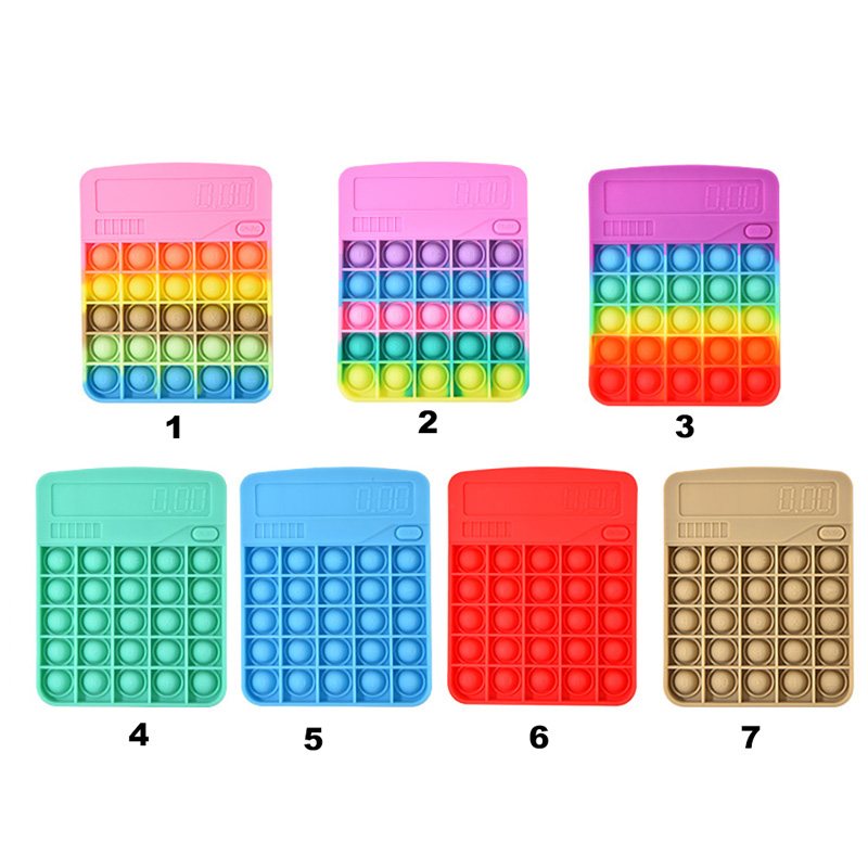 

Calculator Fidget Toys Push Bubble Squeeze Toy Party Favor Silicone Kids Gift 7 Colors