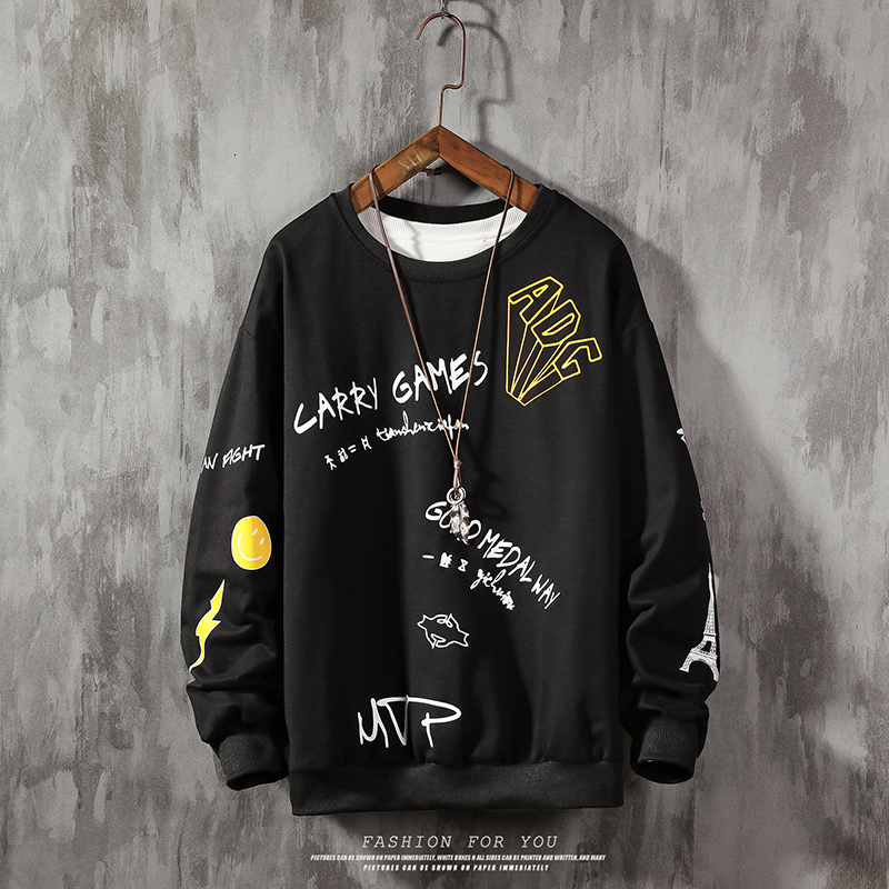 

2021 New Brand Mvp Print Sportswear Plus Size Sweatshirt Male Streetwear Pullover Men Hoodies & Sweatshirts 8iru, Black