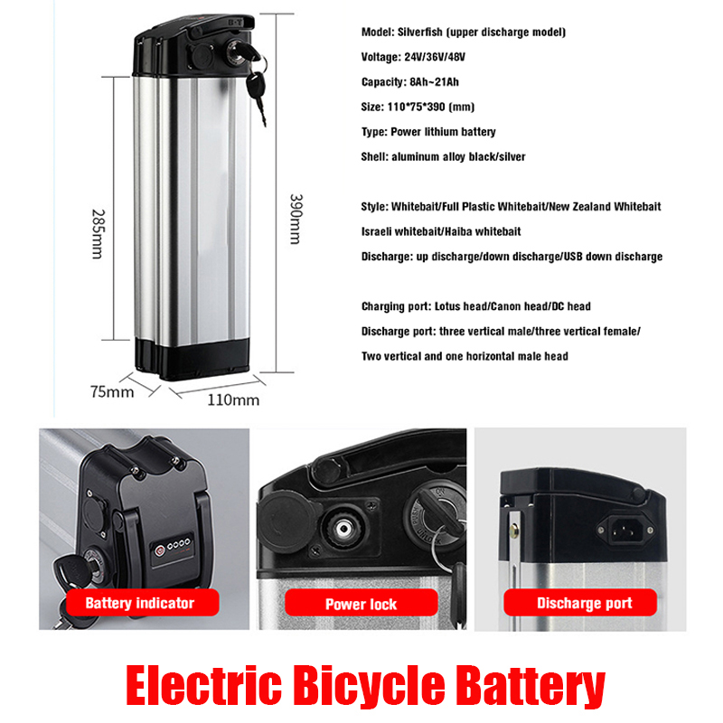 

Hot Electric Bicycle Battery Packs 24V 36V 48V 52V For 10Ah 12Ah 15Ah 20Ah Duty Free High Power Lithium Vehicle Rechargeable Batteries