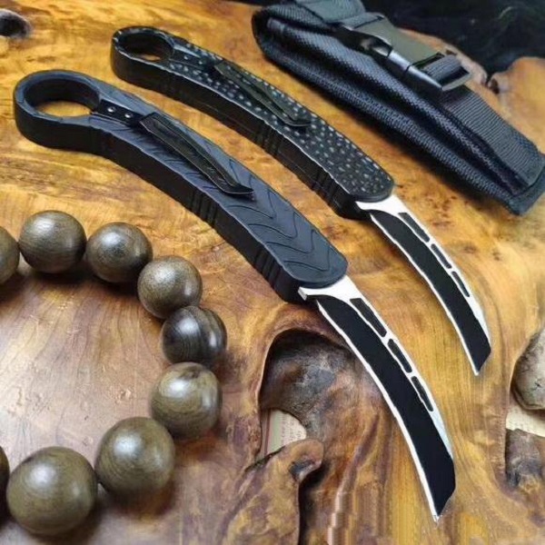 

BM Karambit automatic bird claw knife D2 blade aluminum handle double action outdoor cold camping steel EDC survival AUTO knife A07 C07 A161