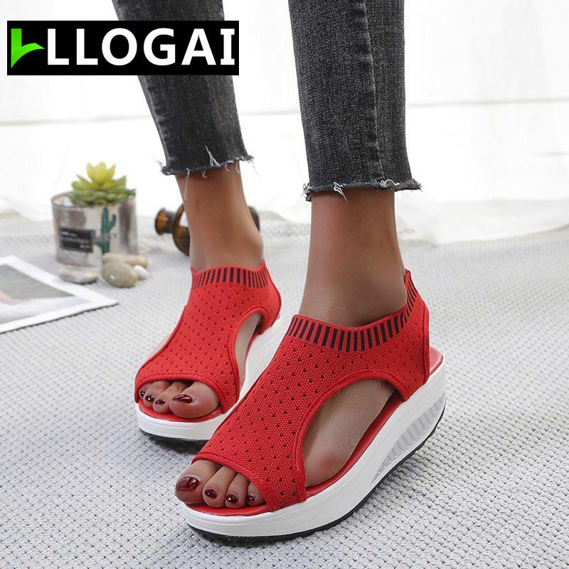 

Women's Sandals Wedge Platform Buckle Strap Women Summer Shoes Sewing Ladies Fashion Sandal Peep Toe Female Sports sandals 2021, Black