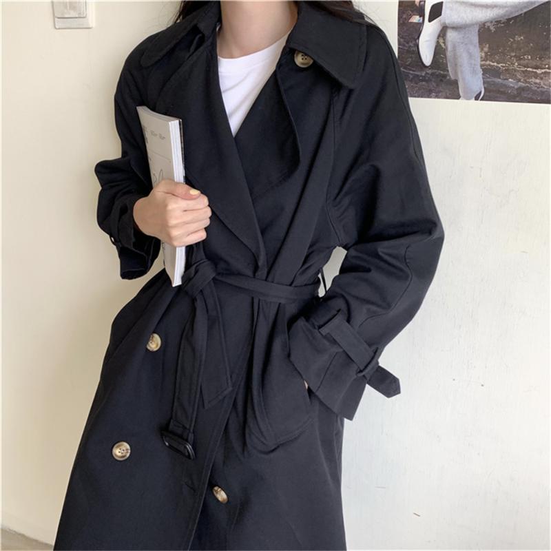 

Women' Trench Coats Alien Kitty All Match Long Chic Solid Streetwear Autumn Fashion Femme 2021 OL Casual Elegant Loose Overcoats, Khaki