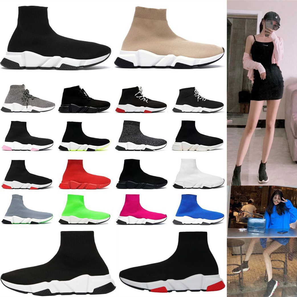 

New top sneakers men women sneakers high top triple Black Red White Beige Pink Cristal Clearsole mens fashion trainer running tennis shoe, White;red
