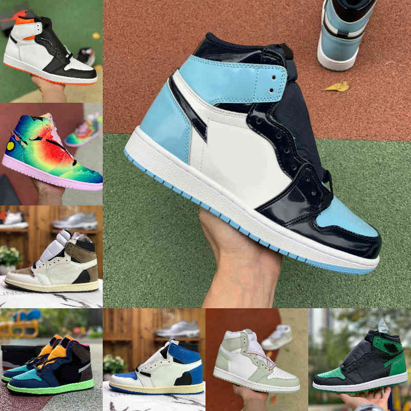 

Jumpman University Blue 1 1s High Basketball Shoes Mens Women J Balvin Metallic Gold Military Blue Hyper Royal SILVER TOE Zoom Comfort Candy